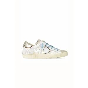 NEW PHILIPPE MODEL women's low leather sneaker in white